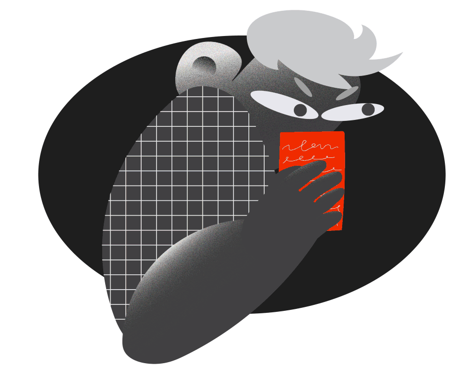 мужчина читает с листа